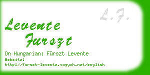 levente furszt business card
